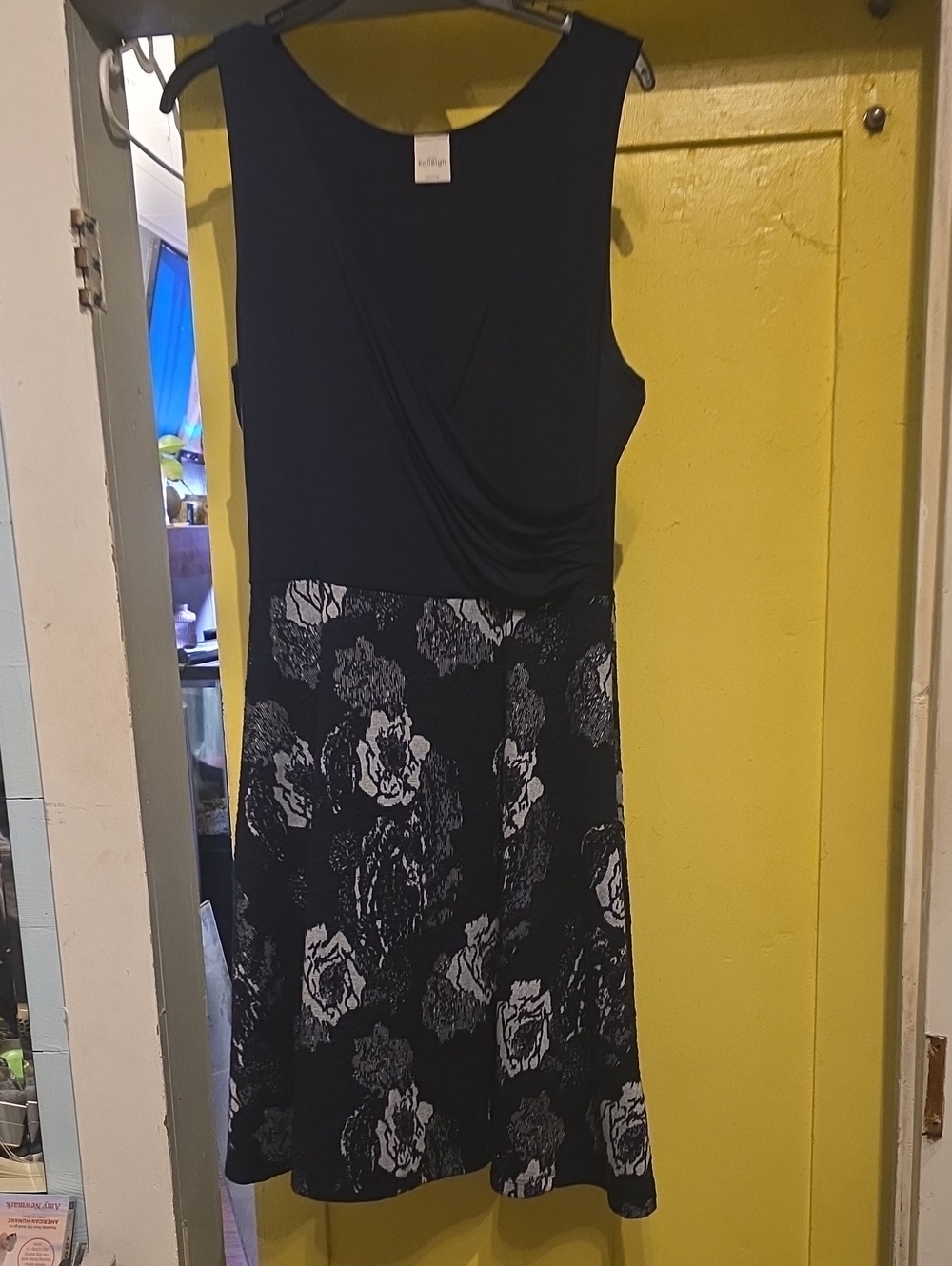 Sleeveless Navy Floral Fit & Flare Dress